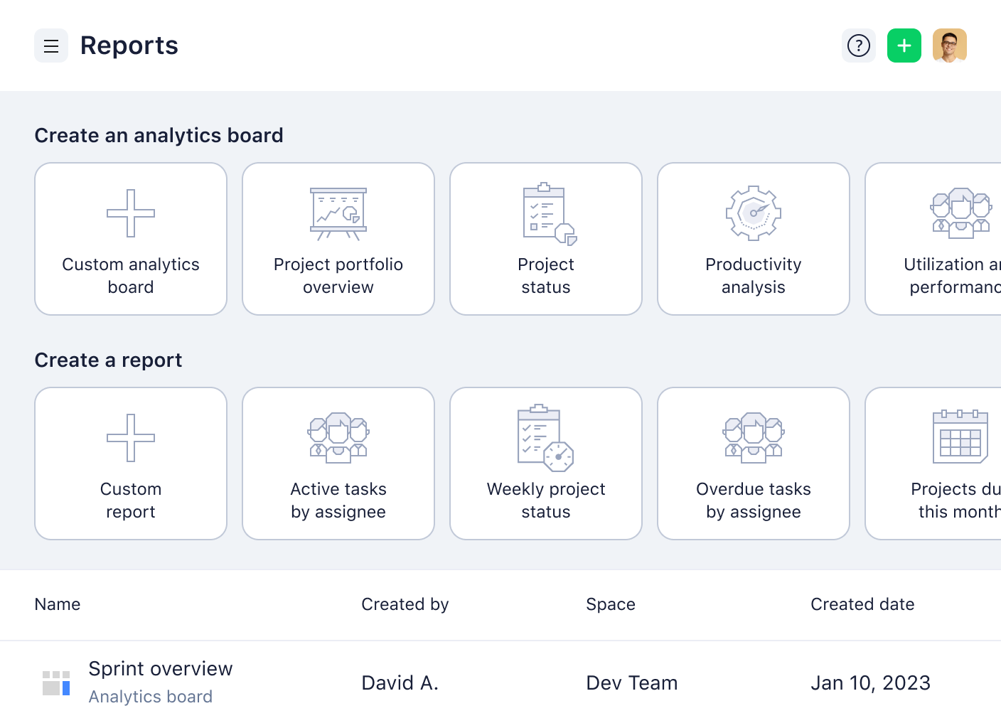 Wrike report creation interface showing chart type, filters and task trends preview.