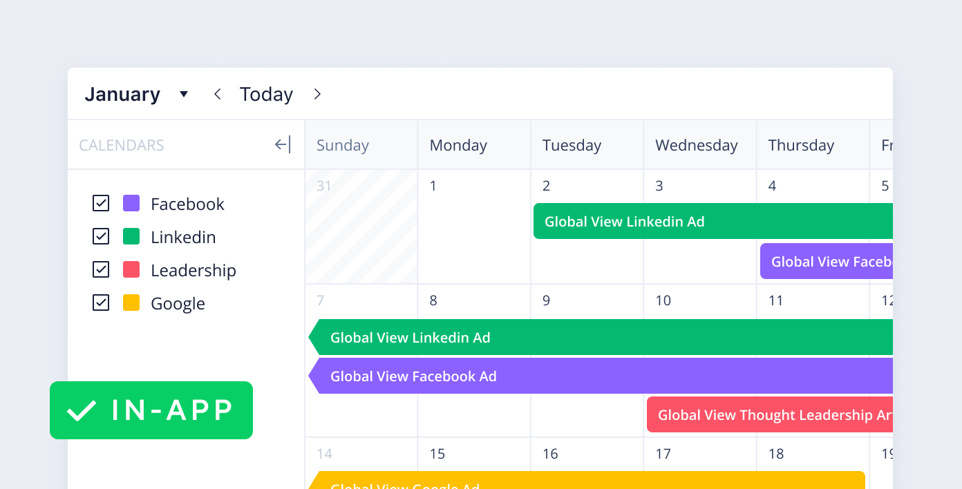 Marketing calendar